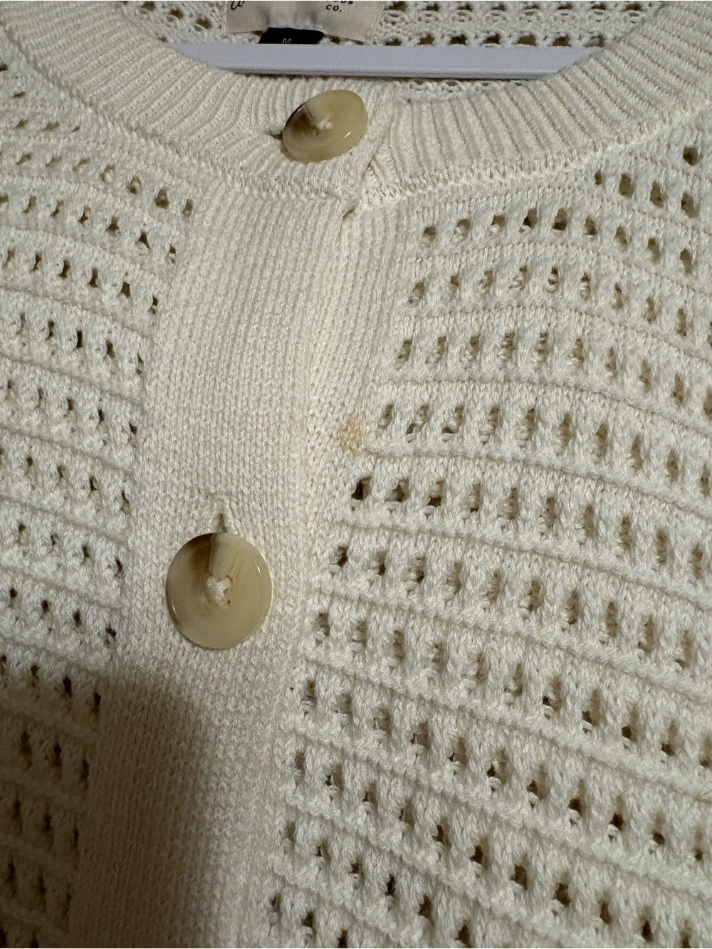Universal Thread Open-Knit Button Vest - Cream - Picture 2 of 2
